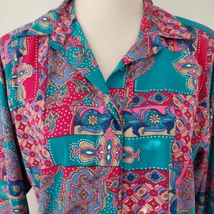 1980s blouse Alfred Dunner vintage 80s abstract print top