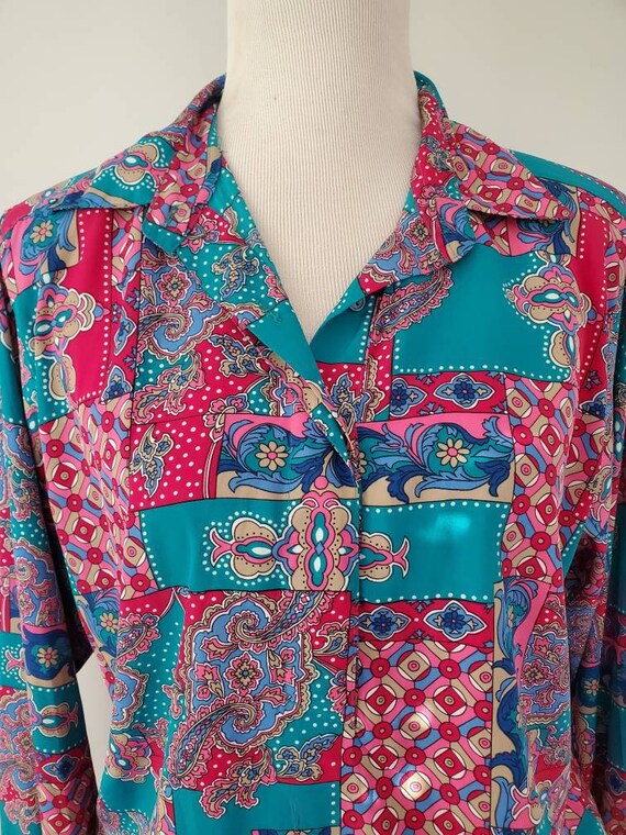 1980s blouse Alfred Dunner vintage 80s abstract p… - image 6