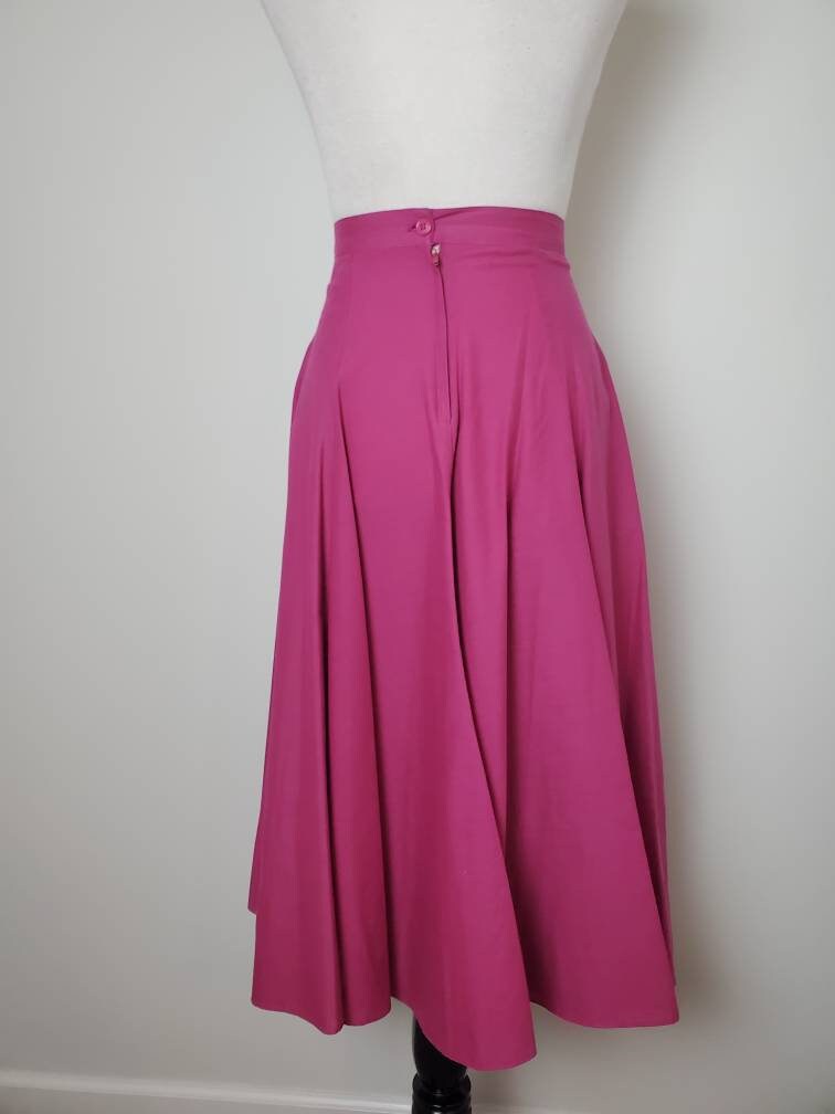 1980s Skirt Fuchsia Vintage 80s A.D.R. Full Circle | Etsy