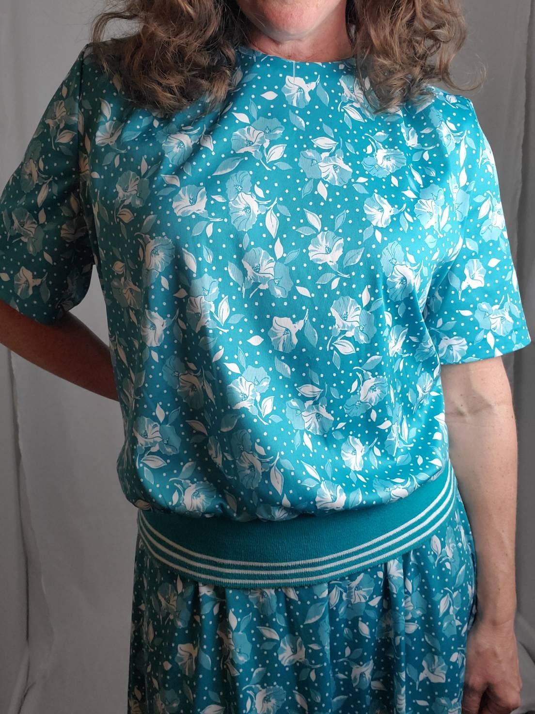 1980s Suit Floral Vintage 80s Skirt Blouse Set | Etsy
