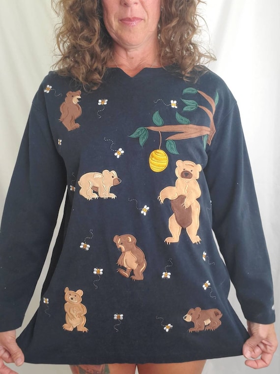 1990s honey bear shirt vintage 90s Bechamel blouse