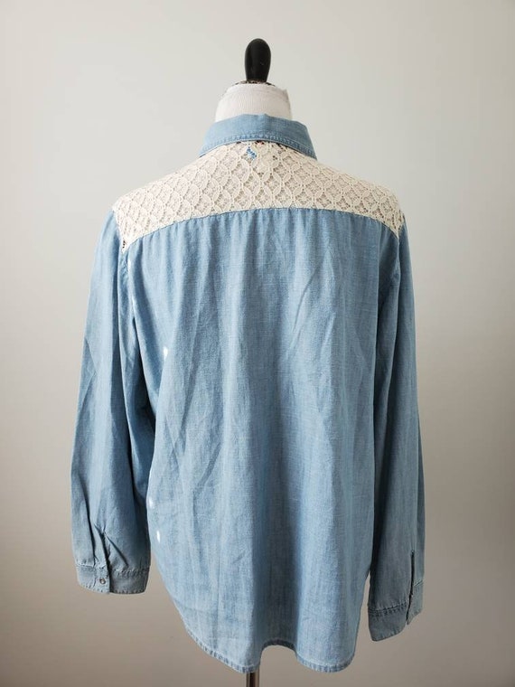 1990s blouse vintage 90s Chico's button down shirt - image 8