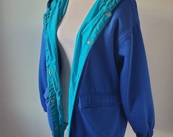 1980s jacket reversible vintage 80s Basic Editions windbreaker