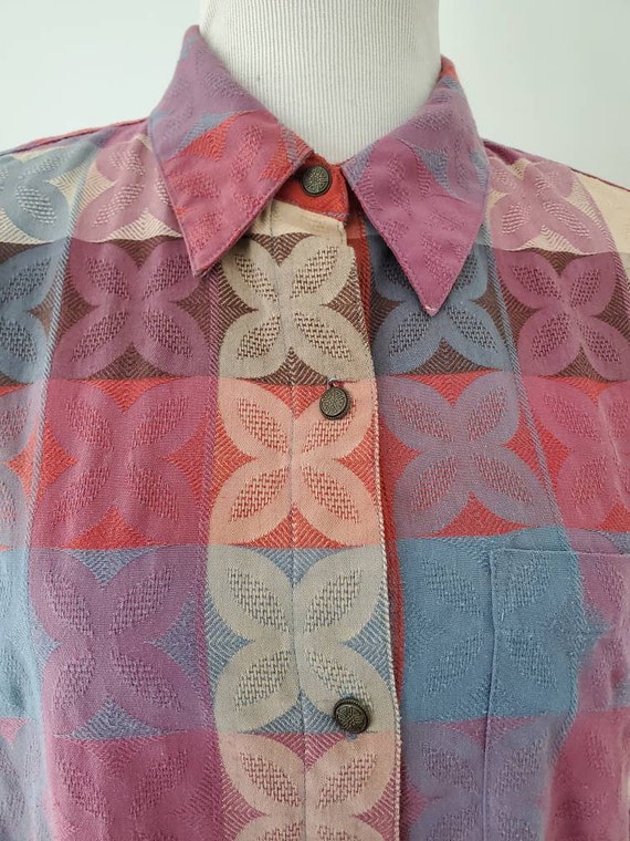 1980s blouse vintage 80s Alfred Dunner block colo… - image 9