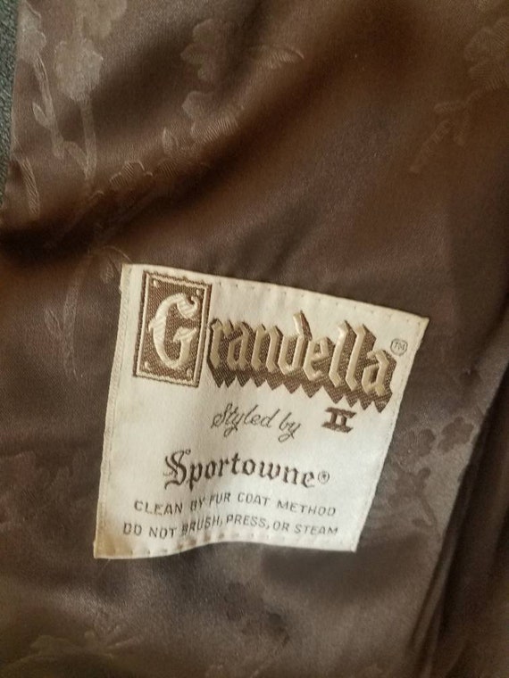 1960s coat Grandella vintage 60s brown faux fur j… - image 10