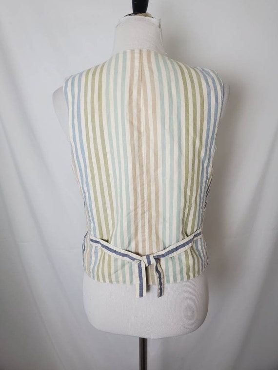 Vintage 80s vest striped Lizsport 1980s waistcoat - image 8