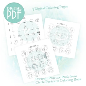 Face Elements Coloring Pages: Portrait Practice Pack (PDF Download)