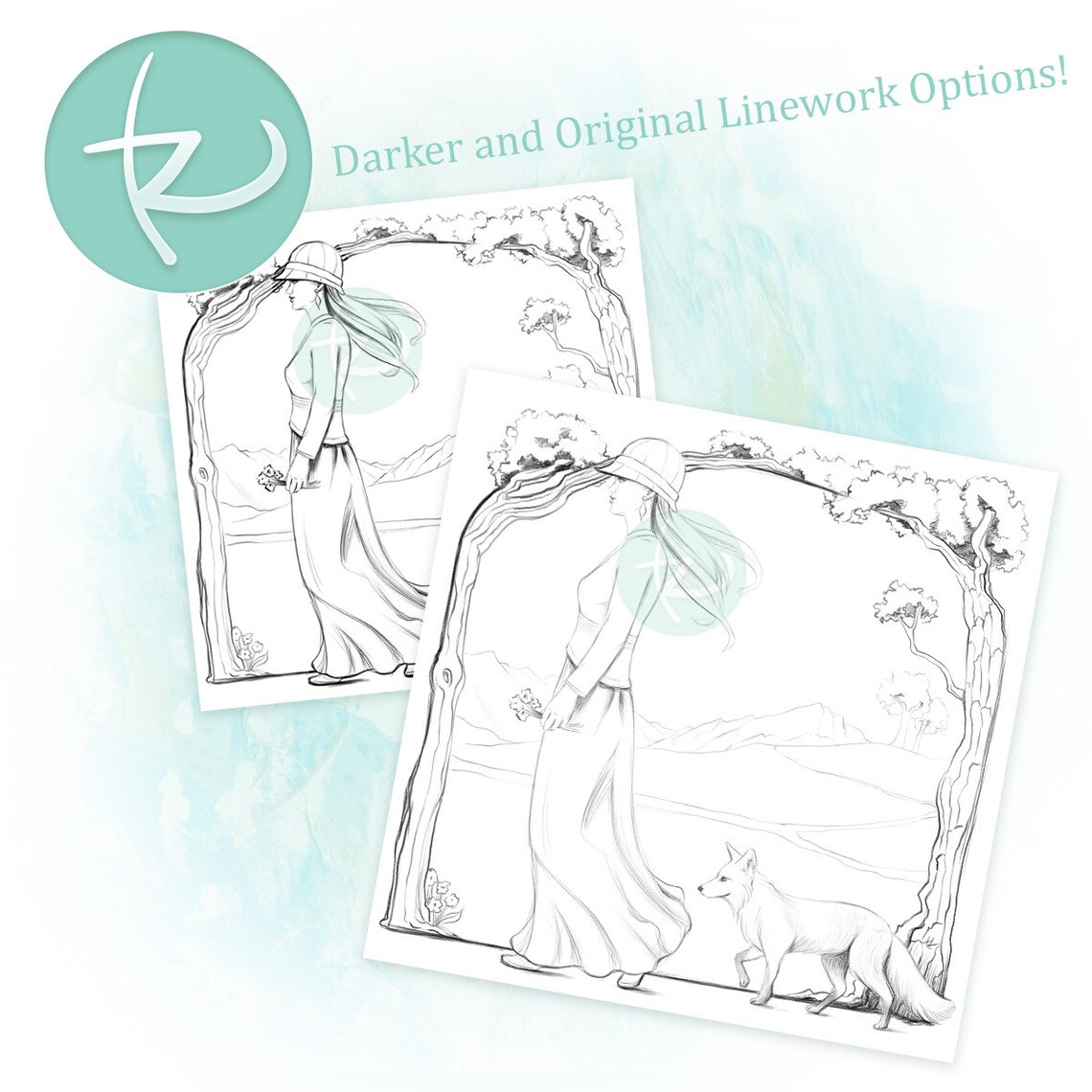 Spirit of the Fox Single Adult Coloring Page Digital - Etsy Australia