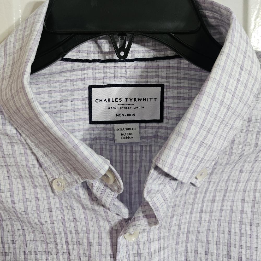 Charles Tyrwhitt Mens 16/33 Extra Slim Lavender Check Dress Shirt Preppy  Office - Etsy