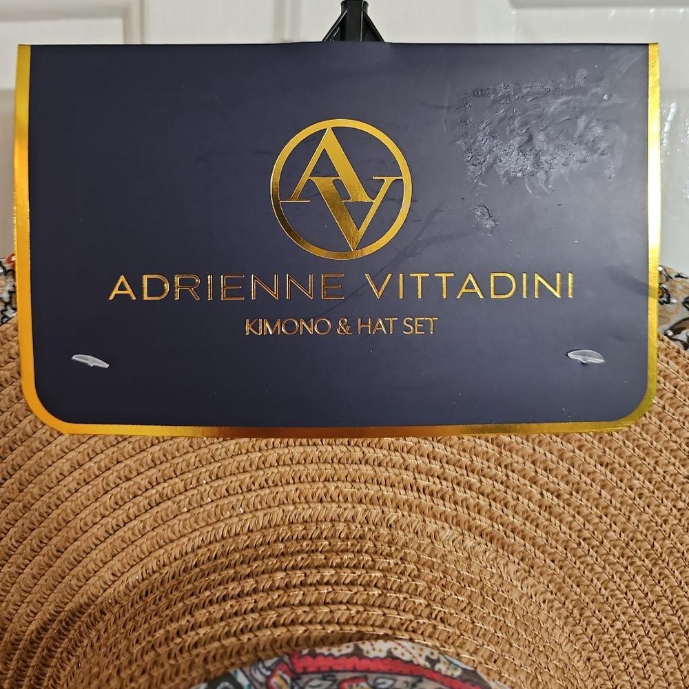 Adrienne Vittadini Kimono Hat Set Multicolor Boho Festival 