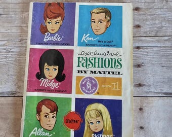 Catálogo de modas exclusivas de Barbie Ken y sus amigos de Mattel 1963 Libro 1 Vintage