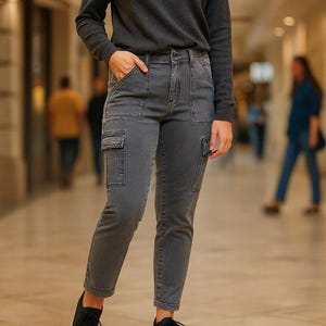 Jeans Noir American Eagle - Taille 0 (short) - Haute Taille - Élastique Stretch - Occasion Très Bon état