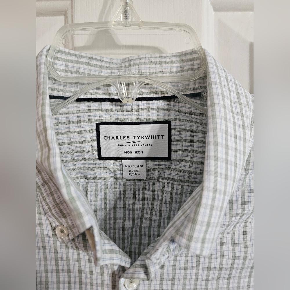 Charles Tyrwhitt Mens 16/33 Extra Slim Plaid Dress Shirt Green Gray Preppy  Work - Etsy