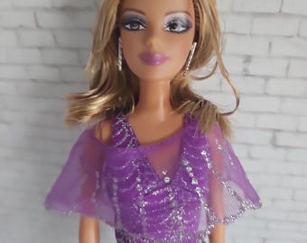 Mattel Barbie 2006 Fashion Fever Doll Purple Top Blue Jeans Modern Trends K9809