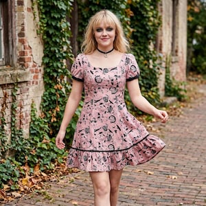 pink emo dress Widow Ribbon Lace Up Corset Mini Dress With Tulle Hem