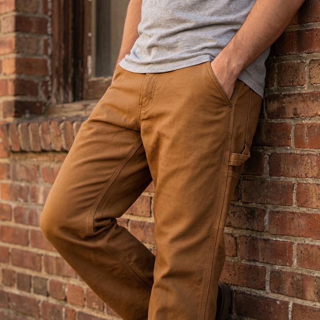 Dickies Men's 33x32 Carpenter Pants Brown Duck Canvas Workwear