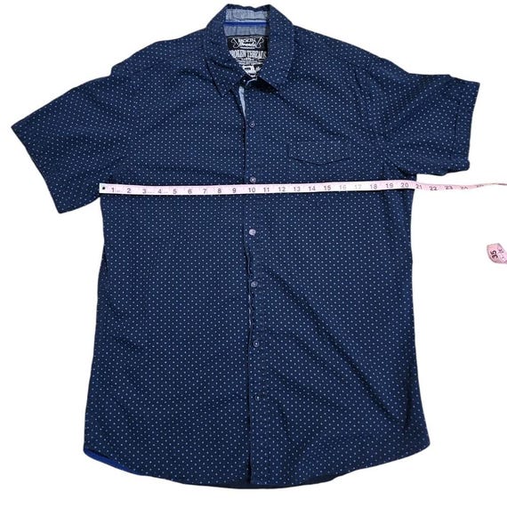 Broken Threads Large Blue Polka Dot Button Down S… - image 5