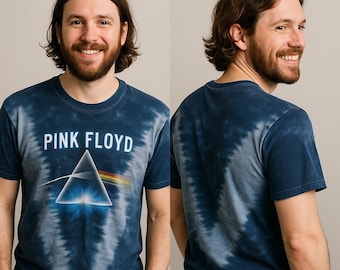 Pink Floyd Mens Large Tie Dye Dark Side of the Moon Band T Shirt Vintage Style