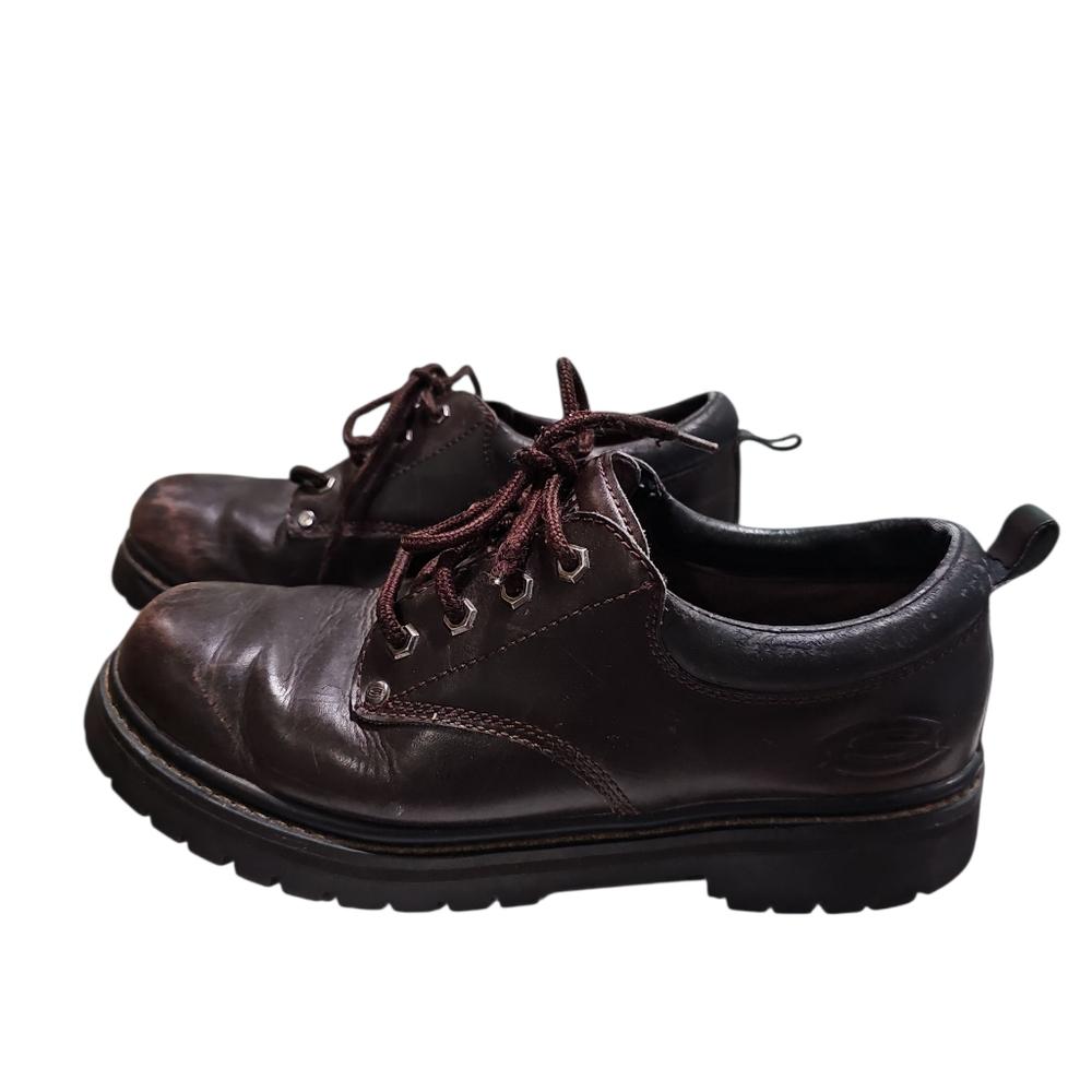 Skechers Men’s US 9 Brown Leather Lug Sole Oxford Archive-Inspired Essential Lux 61KLjcWpKaL._AC_UY900_.jpg main image 3