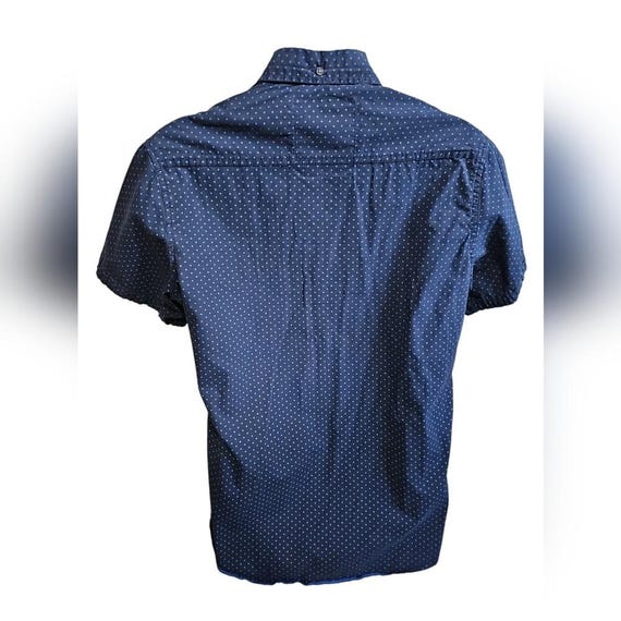 Broken Threads Large Blue Polka Dot Button Down S… - image 3