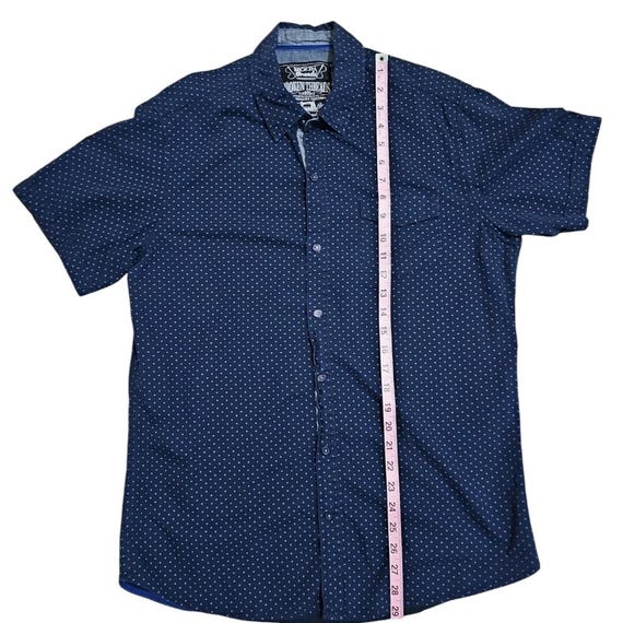 Broken Threads Large Blue Polka Dot Button Down S… - image 6
