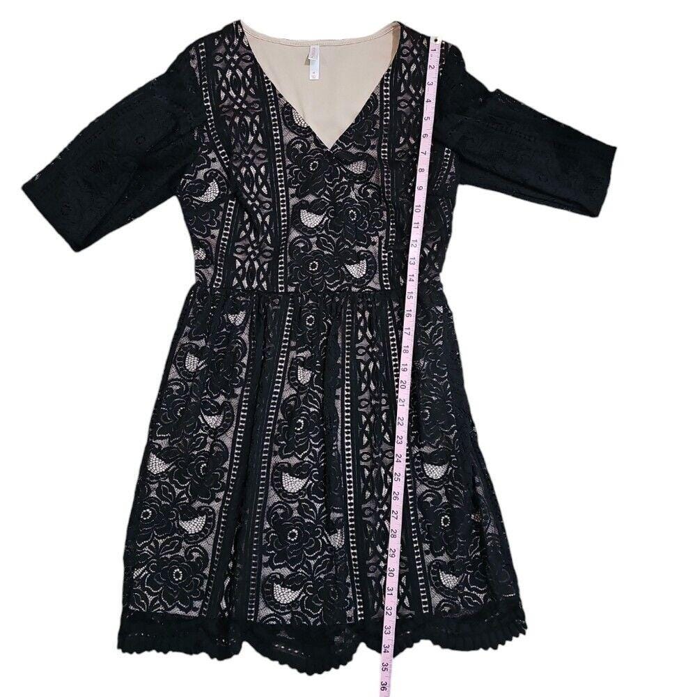 xhilaration black lace dress Xhilaration Black Keyhole Lace Dress Womens Small