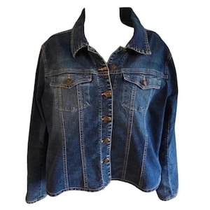 Live a Little Large Thick Denim Button Up Classic Western Y2K Vintage Jacket