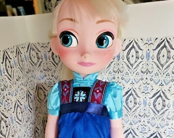 Disney Animators Elsa 16" Toddler Doll Blue Dress Frozen Articulated HTF