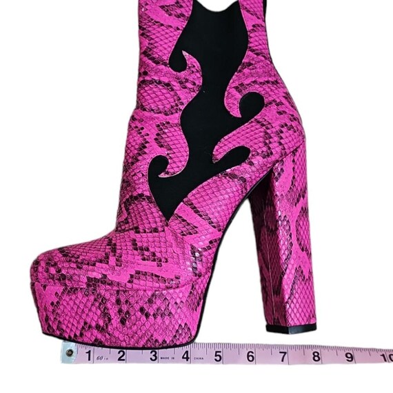 Gianni Bini Platform Heels Leather Snakeskin Embossed Pink  Pink Snakeskin Platform High Heal main image 2