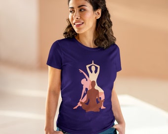 Camiseta de yoga de algodón para mujer, camiseta de yoga