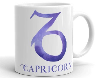 Capricorn coffee mug | zodiac sign astrology gift purple