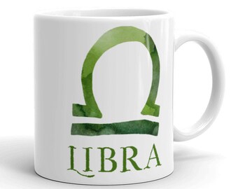 Libra coffee mug | zodiac sign astrology gift green