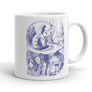 Alice and the Caterpillar mug alice in wonderland lewis carroll through the looking glass