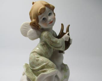 Giuseppe Armani Signed Porcelain Figurine "Angel w/ Lyre" Peace 1991 Florence