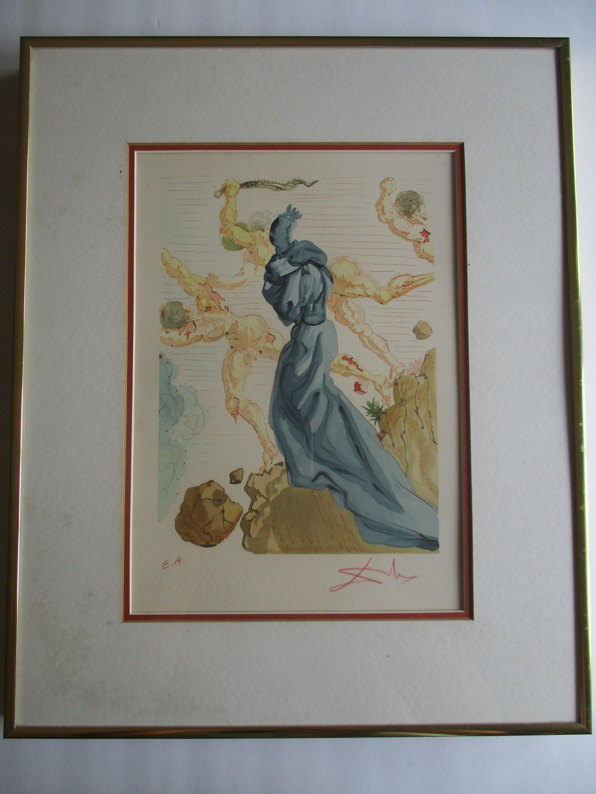 Salvador Dalí　【春　新しい神話より】　lithograph EA Salvador Dali Hell Canto 19 Original Woodcut Lithograph E.A.