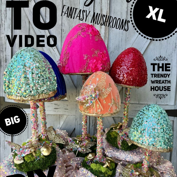 How to Video, How to make Magical Mushrooms, Luxury Mushrooms, Wreath Embellishments