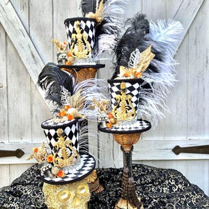 Top Hat Tutorial Wreath Embellishment Diy Video Instruction Guide Halloween Decor Black Skeletons Home Decor Craft Workshop Digital Class