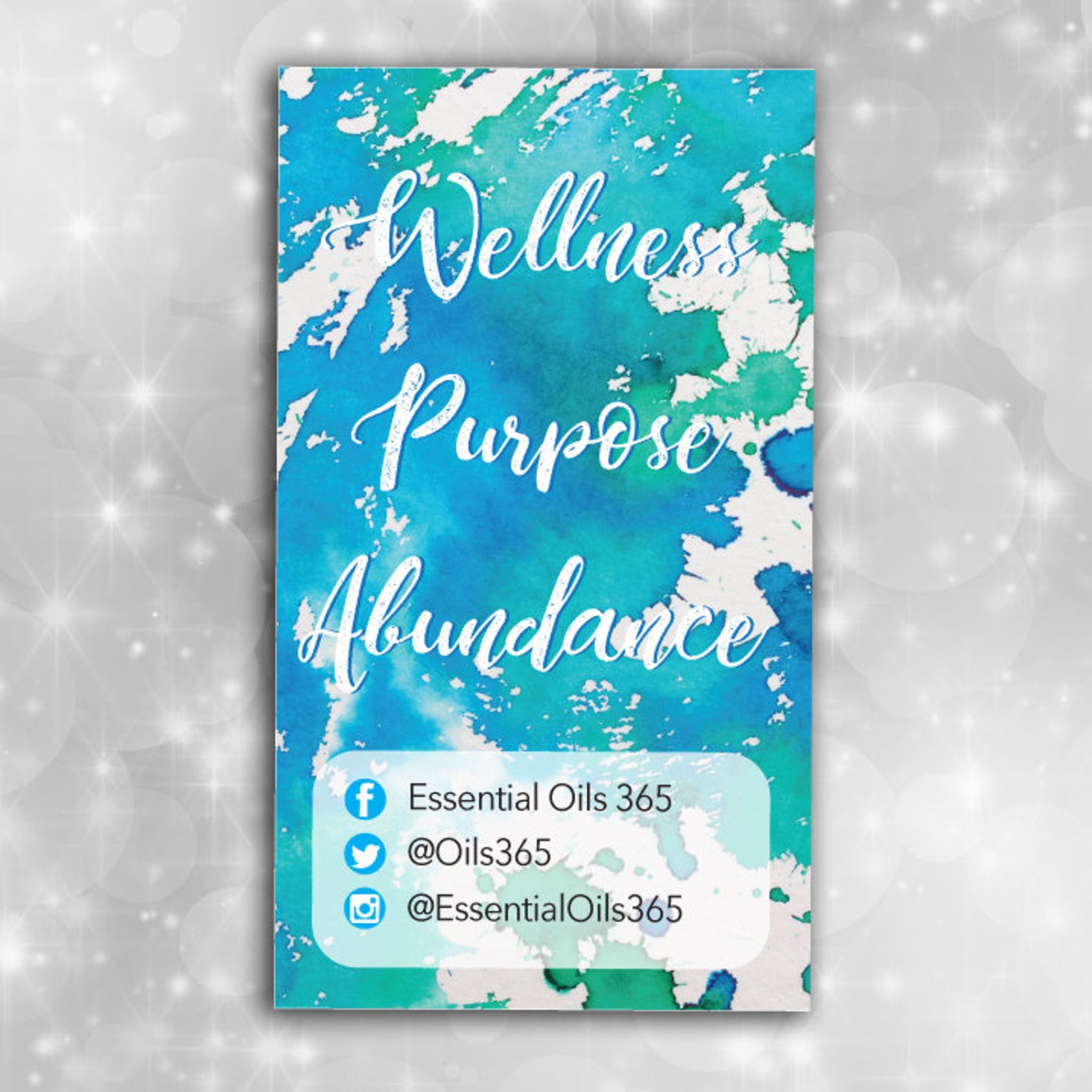 Business Cards for Essential Oils Downloadable and Printable - Etsy