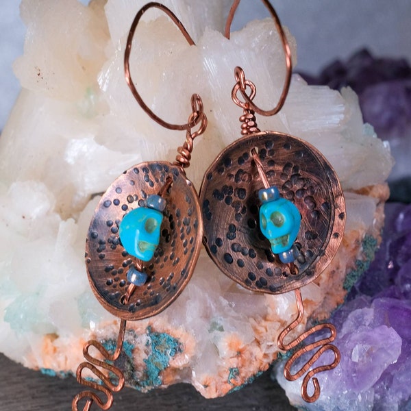 Copper and Howlite skull