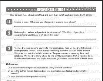 Research Paper Guide | Elementary | Middle School