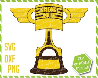 Trofeo / Banners / Tarjetas / Camisetas de la Copa Pistón de Cars