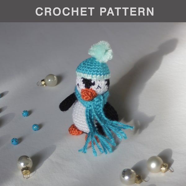 Baby Penguin Crochet Pattern - Amigurumi Penguin Christmas Ornament - Baby Penguin Amigurumi Pattern -  Stuffed Toy Pattern