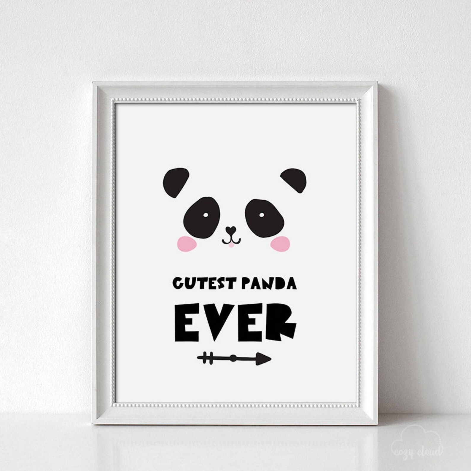 Panda Print Cute Panda Nursery Wall Art Cute Nursery Prints Etsy
