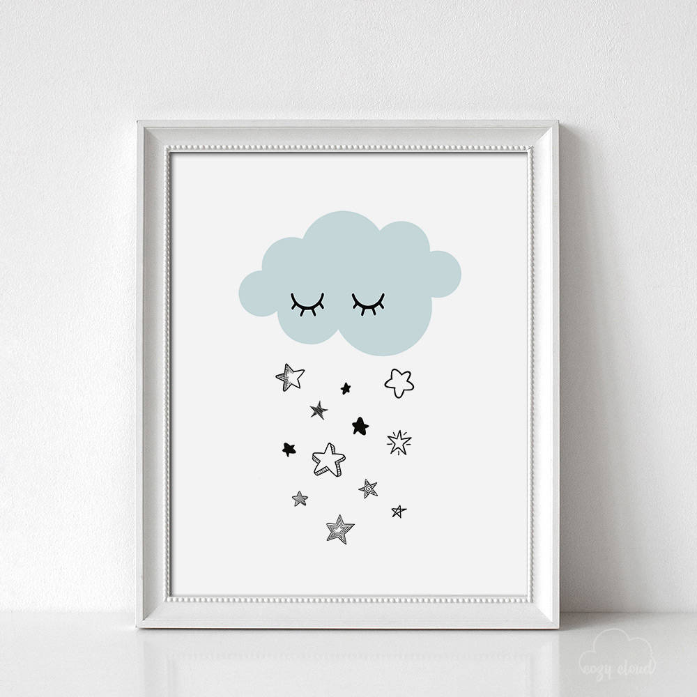 Cloud Nursery Print Nursery Wall Decorkids Room Decor Etsy
