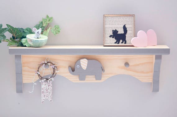 elephant bookshelf nursery