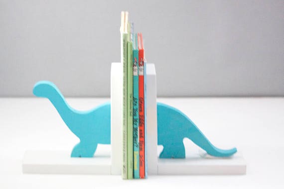 Dinosaurier Buchstützen Kinderzimmer Baby Brontosaurus Bücherstützen 100 Made In Usa 8 Anti Rutsch Scheiben Befestigt