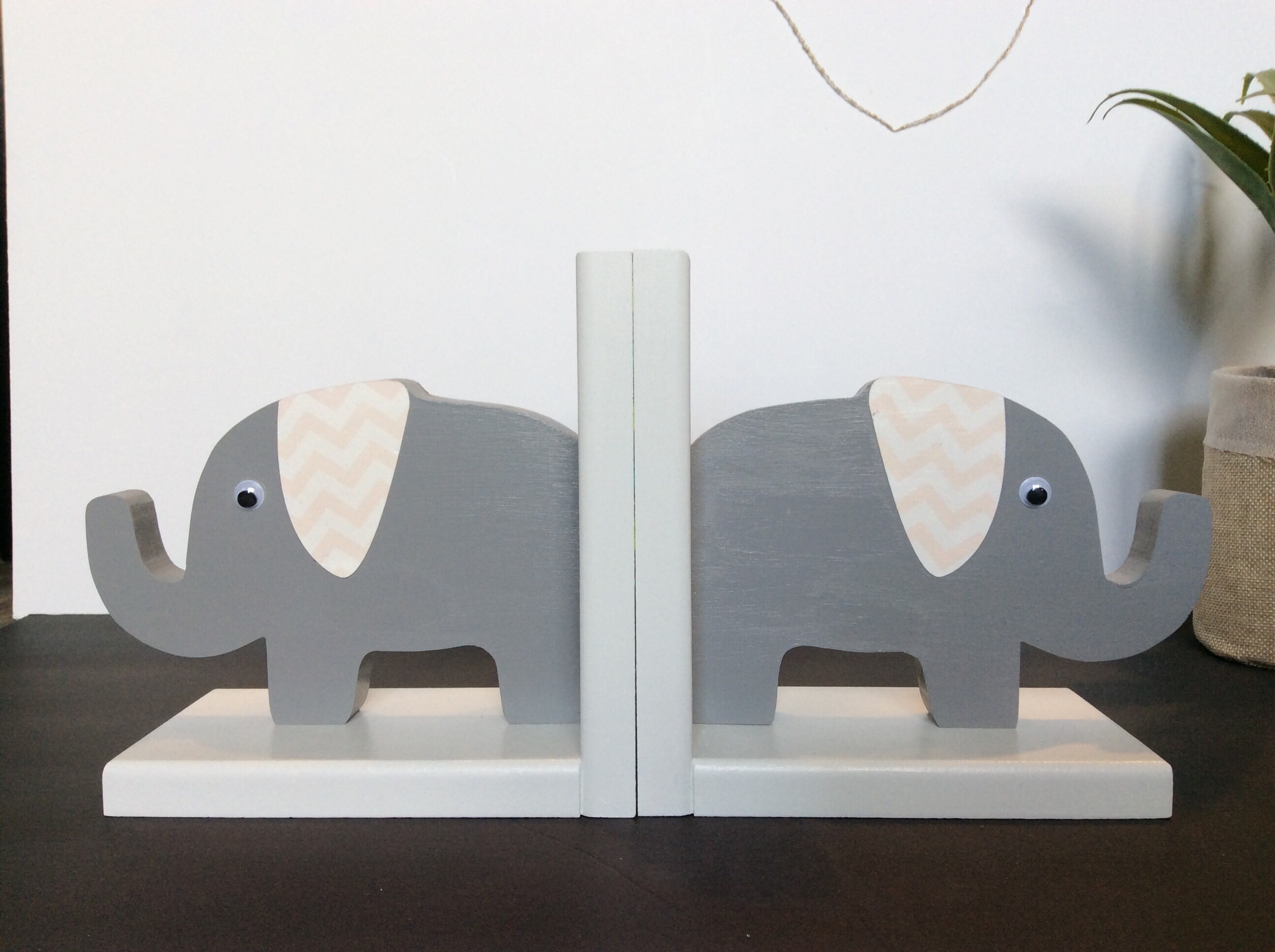 Elephant Bookends Nursery Baby Shower Gift Blush Pink Etsy