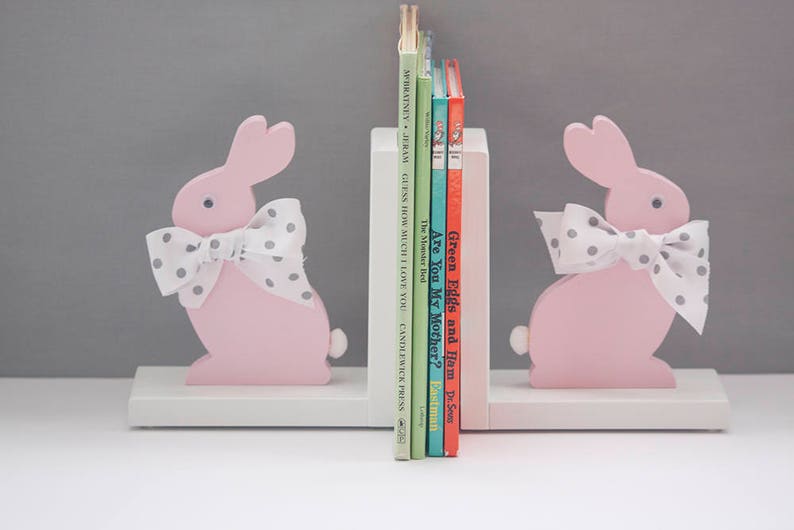 Bunny Non Skid Bookends Nursery Rabbit Book Ends baby Etsy