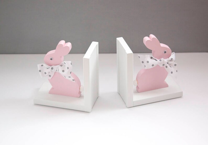 Bunny Non Skid Bookends Nursery Rabbit Book Ends baby Etsy