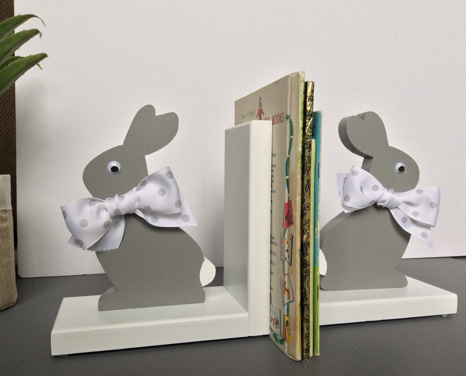 Bunny Non Skid Bookends Nursery baby Rabbit Book Ends Etsy